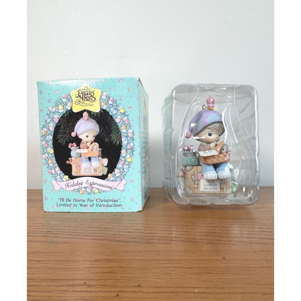 Precious Moments I'll Be Home For Christmas Ornament‎ 1992 Enesco 588628 Boxed